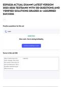 EDF6226 ACTUAL EXAM&num;1 LATESTVERSION 2025-2026 TESTBANK WITH 150 QUESTIONS AND VERIFIED SOLUTIONS GRADED A&plus; ASSURRED SUCCESS
