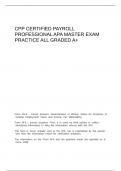 CPP Certified Payroll Professional APA Master Exam Practice