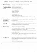 LML4806 - Company Law Test Questions and Answers 