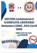 IOP3705 Assignment 2 &lpar;COMPLETE ANSWERS&rpar; Semester 1 2025 - DUE April 2025