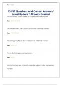 CHFSP Questions and Correct Answers&sol;  Latest Update &sol; Already Graded