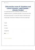 CPH practice exam &num;1 Questions and  Correct Answers&sol; Latest Update &sol;  Already Graded