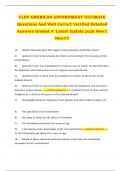 CLEP AMERICAN GOVERNMENT ULTIMATE Questions And Well Correct Verified Detailed Answers Graded A&plus; Latest Update 2025 New&excl;&excl; New&excl;&excl;&excl;&excl;