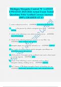 Michigan Mosquito Control 7F  LATEST UPDATED 2025&sol;2026 Actual Exam Tested Questions With Verified Correct Answers  100&percnt; GRADED AT A&plus; 