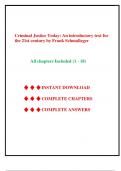 Test Bank - Criminal Justice Today&comma; An introductory text for the 21st century 17th edition by Frank Schmalleger &comma; Chapter 1-18
