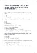 FLORIDA FIRE OFFICER 2 - STUDY GUIDE QUESTIONS & ANSWERS CORRECT 100&percnt;