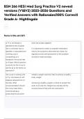 BSN 266 HESI Med Surg MOST TESTED EXAMS  COMPREHENSIVE BUNDLE