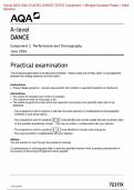 Actual 2024 AQA A-LEVEL DANCE 7237&sol;X Component 1 Performance and Choreography Merged Question Paper &plus; Mark Scheme