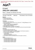 Actual 2024 AQA A-level ENGLISH LANGUAGE 7702&sol;1 Paper 1 Language&comma; the individual and society Merged Question Paper &plus; Mark Scheme &plus; Insert