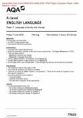 Actual 2024 AQA A-level ENGLISH LANGUAGE 7702&sol;2 Paper 2 Language diversity and change Merged Question Paper &plus; Mark Scheme &plus; Insert