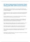 NY Home Improvement Contractor Exam Study guide With 100&percnt; Correct Answers