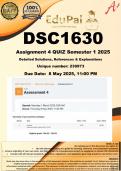 DSC1630 Assignment 4 &lpar;COMPLETE ANSWERS&rpar; Semester 1 2025 &lpar;239973&rpar; - DUE 8 May 2025