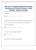 PMK-EE E7 CAREER INFORMATION EXAM  Questions and Correct Answers&sol; Latest  Update &sol; Already Graded