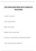 EFD EXAM QUESTIONS WITH COMPLETE SOLUTIONS
