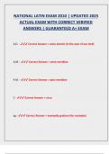 NATIONAL LATIN EXAM 2010 &vert; UPDATED 2025  ACTUAL EXAM WITH CORRECT VERIFIED  ANSWERS &vert; GUARANTEED A&plus; EXAM 