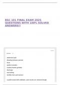 BSC 101 FINAL EXAM 2025 QUESTIONS WITH 100&percnt; SOLVED ANSWERS&excl;&excl;