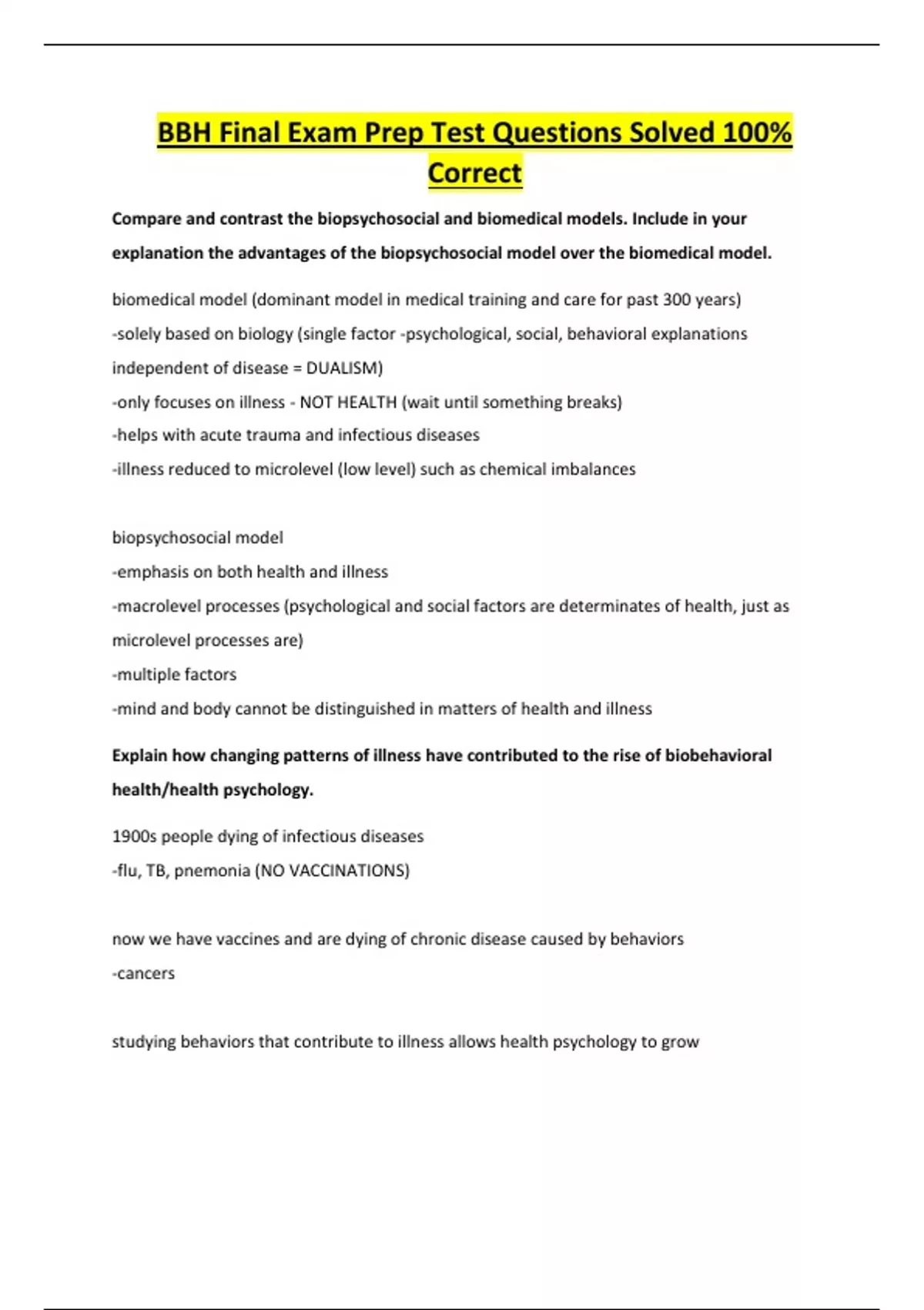 BBH LATEST 2025 EXAMS BUNDLE - Stuvia US