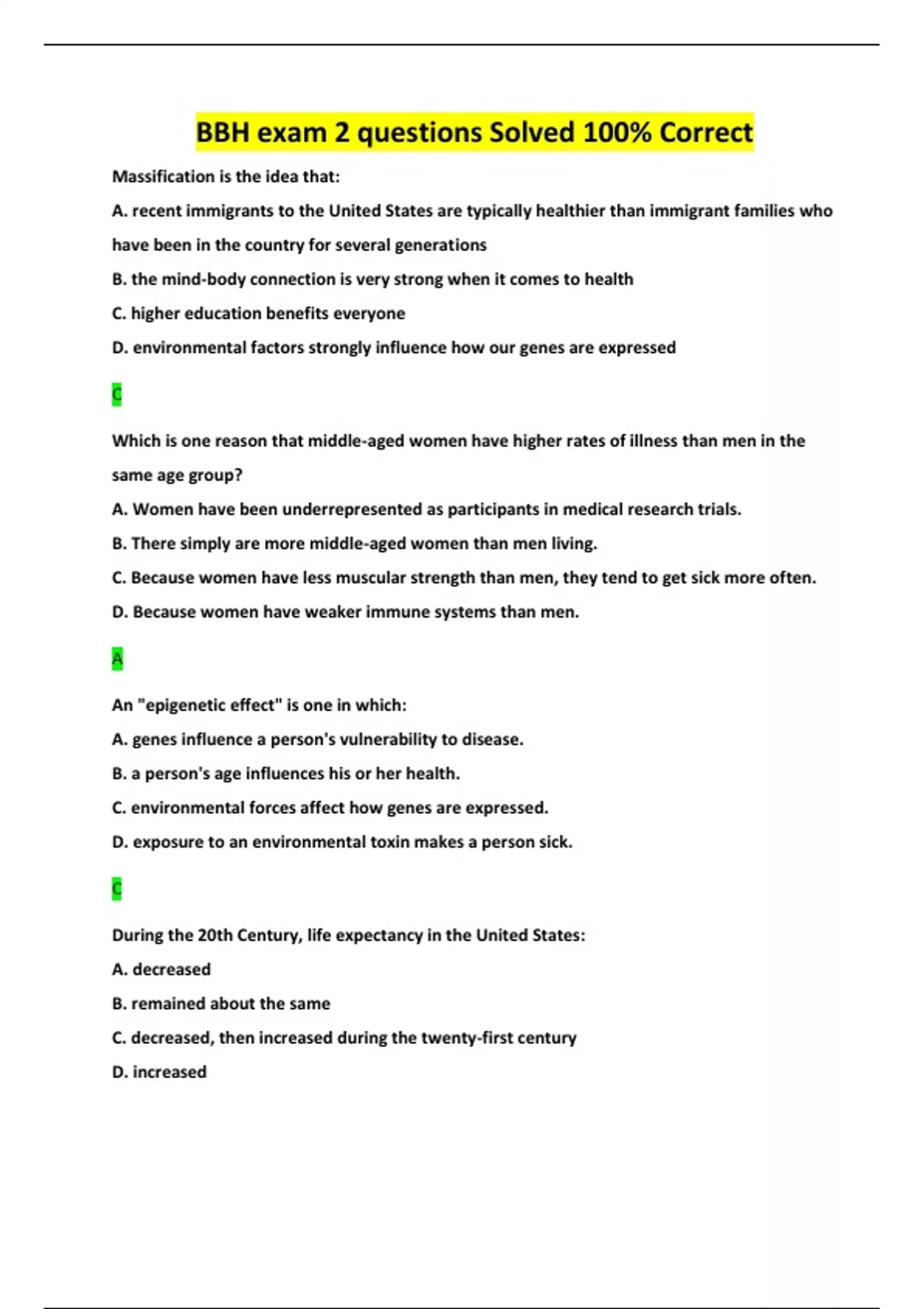BBH LATEST 2025 EXAMS BUNDLE - Stuvia US