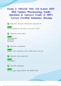 Exam 2&colon; NSG124&sol; NSG 124 &lpar;Latest 2025&sol; 2026 Update&rpar; Pharmacology Guide&vert; Questions & Answers&vert; Grade A&vert; 100&percnt; Correct &lpar;Verified Solutions&rpar;- Herzing
