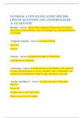  NATIONAL LATIN EXAM LATEST 2025-2026 UPDATE QUESTIONS AND ANSWERS &vert;GRADE A&plus; GUARANTEE