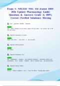 Exam 1&colon; NSG124&sol; NSG 124 &lpar;Latest 2025&sol; 2026 Update&rpar; Pharmacology Guide&vert; Questions & Answers&vert; Grade A&vert; 100&percnt; Correct &lpar;Verified Solutions&rpar;- Herzing