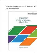 Test Bank for Strategic Human Resources Planning 7th Edition Belcourt