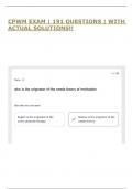 CPWM EXAM &vert; 191 QUESTIONS &vert; WITH ACTUAL SOLUTIONS&excl;&excl;