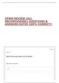 CPWM REVIEW &lpar;ALL ENCOMPASSING&rpar; QUESTIONS & ANSWERS RATED 100&percnt; CORRECT&excl;&excl;