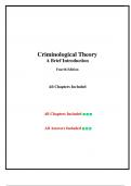 Instructor's Manual and Test Bank - Criminological Theory&colon; A Brief Introduction 4th Edition&comma; by J&period; Mitchell Miller&comma; All Chapters 