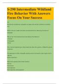 S-290 Intermediate Wildland Fire Behavior With Answers Focus On Your Success