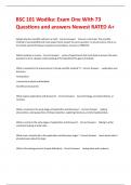 BSC 101 Wodika&colon; Exam One With 73 Questions and answers Newest RATED A&plus;
