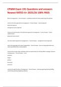 CPWM Exam 191 Questions and answers Newest RATED A&plus; 2025&sol;26 100&percnt; PASS