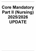 Core Mandatory  Part II &lpar;Nursing&rpar;  2025&sol;2026  UPDATE