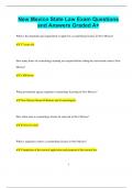 New Mexico State Law Exam Questions  and Answers Graded A&plus;