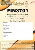 FIN3701 Assignment 2 &lpar;COMPLETE ANSWERS&rpar; Semester 1 2025 &lpar;340720&rpar; - DUE 24 April 2025