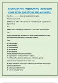 RADIOGRAPHIC POSITIONING &lpar;Bontrager&rpar;  FINAL EXAM QUESTIONS AND ANSWERS&period;