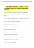 ADHP Board Review &vert; 100&percnt; Correct Answers &vert; Verified &vert; Latest 2025&sol;2026 Version