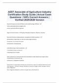 AEST Associate of Agriculture Industry Certification Study Guide &vert; Actual Exam Questions &vert; 100&percnt; Correct Answers &vert; Verified 2025&sol;2026 Version