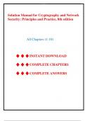 Solution Manual for Cryptography and Network Security&colon; Principles and Practice&comma; 8th edition by William Stallings&comma; Chapter 1-10