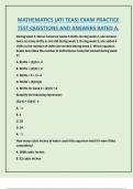 MATHEMATICS &lpar;ATI TEAS&rpar; EXAM PRACTICE  TEST QUESTIONS AND ANSWERS RATED A