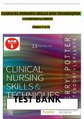TEST BANK For Clinical Nursing Skills and Techniques 11th Edition by Anne Griffin Perry&comma; Patricia A&period; Potter&comma; Verified Chapters 1 - 43&comma; Complete Newest Version