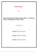 Test Bank - Data Abstraction & Problem Solving with C&plus;&plus;&colon; Walls and Mirrors 7th Edition by Frank Carrano&comma; Chapter 1-21