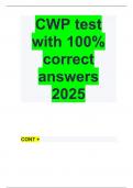 CWP test with correct answers 2025&period;