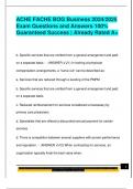 ACHE FACHE BOG Business 2024&sol;2025  Exam Questions and Answers 100&percnt;  Guaranteed Success &vert; Already Rated A&plus;