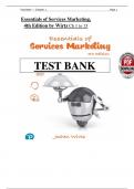 Test Bank for Essentials of Services Marketing&comma; 4th Edition by Jochen Wirtz