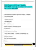 M&A Deals and Merger Models  2024&sol;2025 Exam Questions and Answers  &vert; A&plus; Score Assured 
