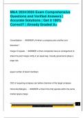 M&A 2024&sol;2025 Exam Comprehensive  Questions and Verified Answers &vert;  Accurate Solutions &vert; Get it 100&percnt;  Correct&excl;&excl; &vert; Already Graded A&plus; 