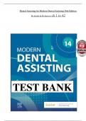 Test Bank For Dental Assisting for Modern Dental Assisting 14th Edition Editors Jeffrey R&period; Smith & Debbie S&period; Robinson All Chapters Covered&period;