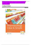 Pharmacology Clear and Simple&colon; A Guide to Drug Classifications and Dosage Calculations 4th Edition TEST BANK by Cynthia J&period; Watkins&comma; All Chapters 1 - 21&comma; Verified Newest Version