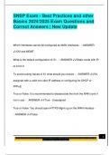 SNSP Exam - Best Practices and other  Basics 2024&sol;2025 Exam Questions and  Correct Answers &vert; New Update